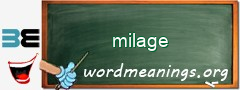 WordMeaning blackboard for milage